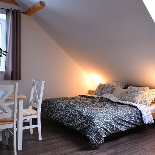 Apartament 4-osobowy z prysznicem z aneksem kuchennym (możliwa dostawka)
