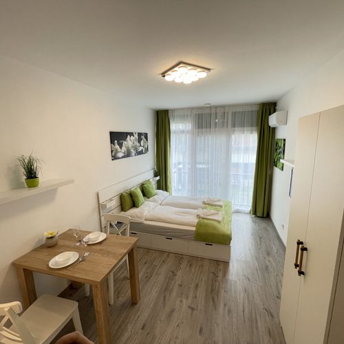 Apartament cu aer condiționat cu chicinetă proprie cu 1 camera pentru 2 pers.