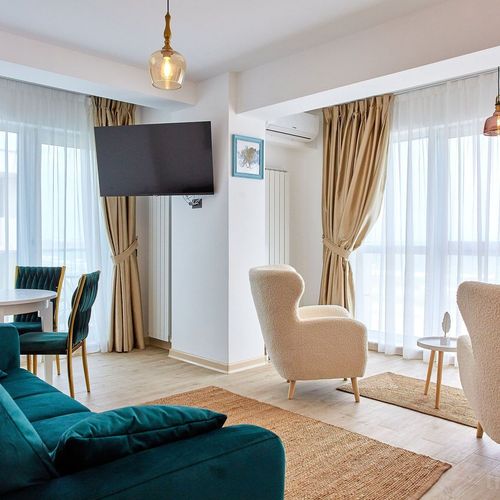 Apartament 6-osobowy Deluxe z panoramą z 3 pomieszczeniami sypialnianymi