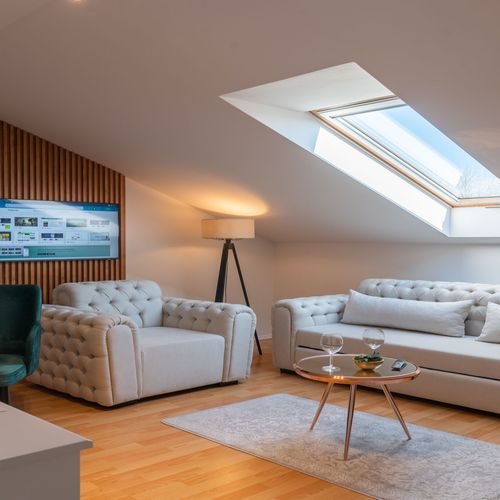 Apartament 5-osobowy na poddaszu Family z 2 pomieszczeniami sypialnianymi