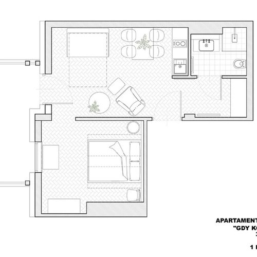 Apartament 4-osobowy z 2 pomieszczeniami sypialnianymi