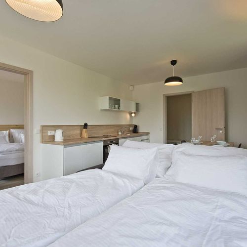 Apartament 2-osobowy Economy z widokiem na ogród z 1 pomieszczeniem sypialnianym (możliwa dostawka)