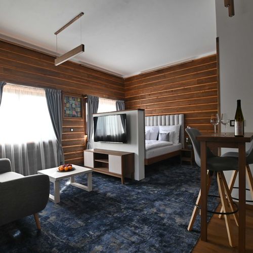 Apartman se sprchou s vlastní kuchyňkou s manželskou postelí s 1 ložnicí (s možností přistýlky)