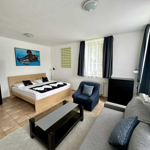 Apartman se sprchou s vlastní kuchyňkou s manželskou postelí s 1 ložnicí (s možností přistýlky)