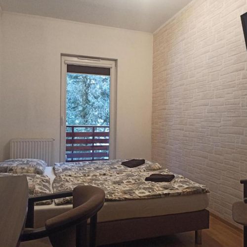 Camera twin cu balcon cu vedere spre munte