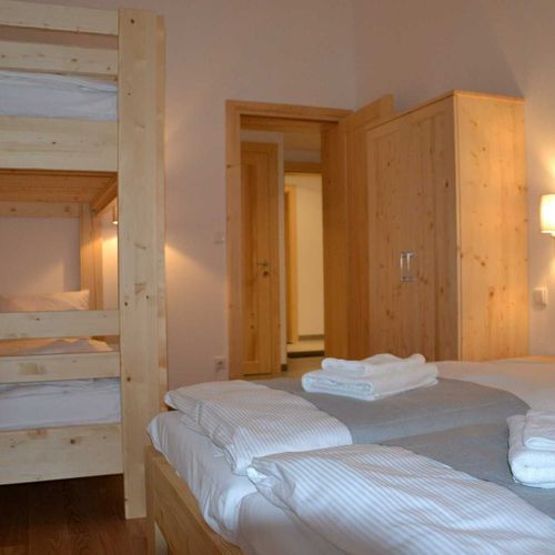 Apartman s balkónem pro 4 os. s 1 ložnicí s výhledem na les (s možností přistýlky)