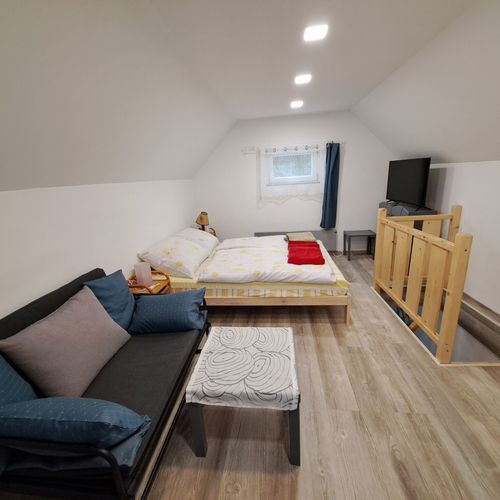 Rekreační dům (jako celek) s manželskou postelí s panoramou celý Dům
