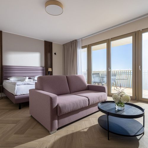Apartament 4-osobowy z tarasem z 2 pomieszczeniami sypialnianymi