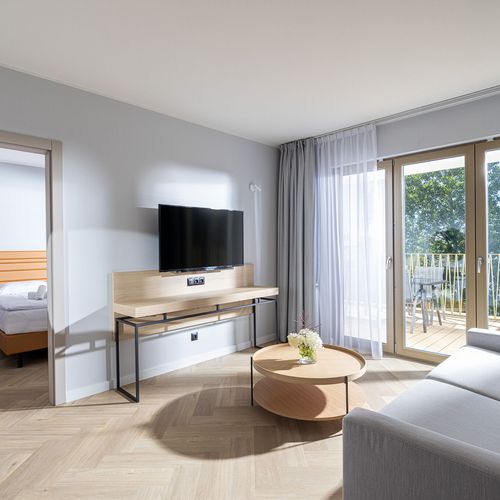 Apartament 4-osobowy z tarasem z 2 pomieszczeniami sypialnianymi