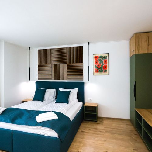 Apartament 2-osobowy na parterze z klimatyzacją z 1 pomieszczeniem sypialnianym (możliwa dostawka)