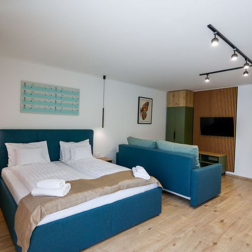 Apartament 4-osobowy na parterze z tarasem z 1 pomieszczeniem sypialnianym