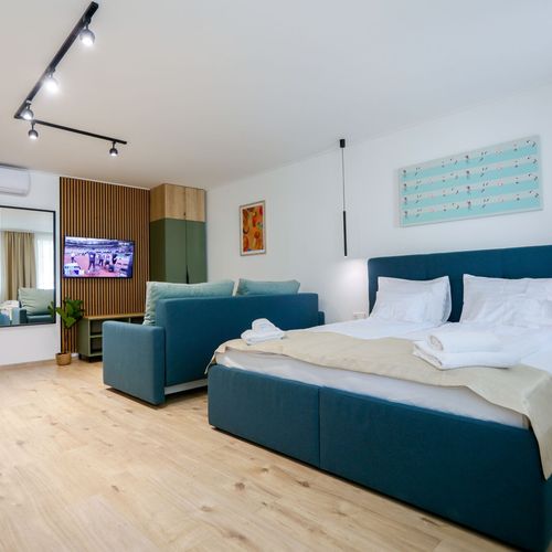 Apartament 4-osobowy na parterze z klimatyzacją z 1 pomieszczeniem sypialnianym