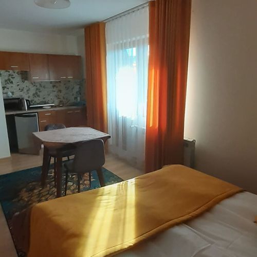 Camera dubla cu chicinetă proprie cu vedere la pârtia de schi