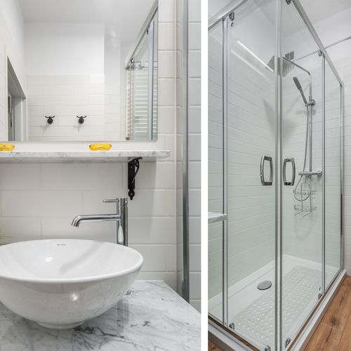 Apartament întreaga unitate cu duș cu 2 camere pentru 4 pers.
