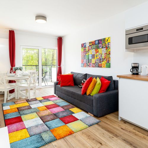 Apartament 4-osobowy z balkonem z prysznicem z 2 pomieszczeniami sypialnianymi