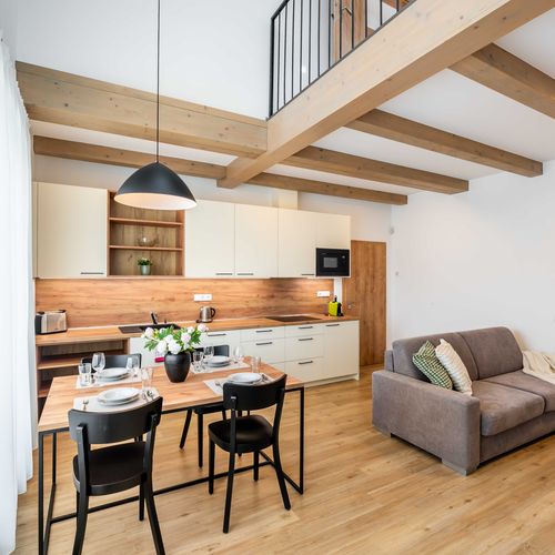 Apartament deluxe cu vedere spre pădure cu 3 camere pentru 6 pers.
