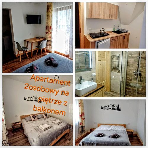 Apartament 2-osobowy z balkonem z aneksem kuchennym z 1 pomieszczeniem sypialnianym