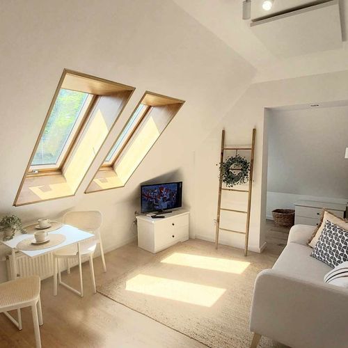 Apartament 2-osobowy na poddaszu z widokiem na park z 1 pomieszczeniem sypialnianym