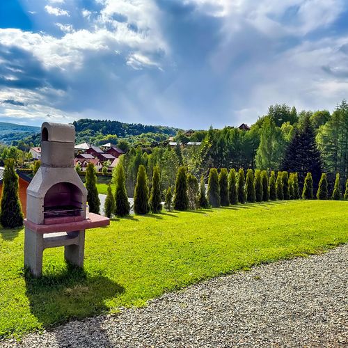 Domek drewniany 4-osobowy z aneksem kuchennym z widokiem na góry