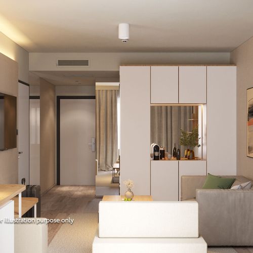 Suita junior cu balcon cu 1 camera pentru 2 pers.