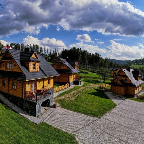 Domek drewniany 10-osobowy cały dom z widokiem na góry