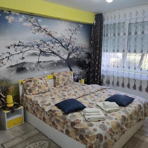 Apartament la parter cu vedere spre grădină cu 2 camere pentru 4 pers. (se poate solicita pat suplimentar)