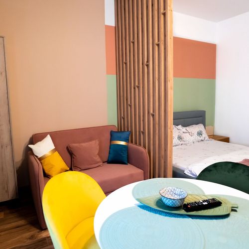 Apartament studio la parter cu 1 camera pentru 2 pers.