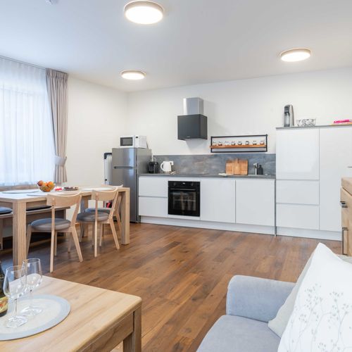 Apartman se sprchou s privátní koupelnou mimo apartmán pro 4 os. (s možností přistýlky)