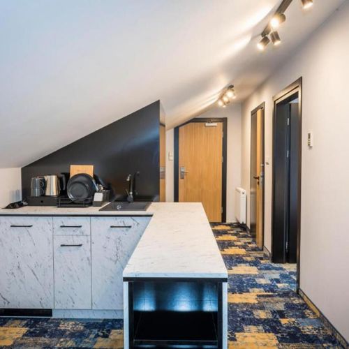 Apartament 4-osobowy na poddaszu Standard Plus z 1 pomieszczeniem sypialnianym