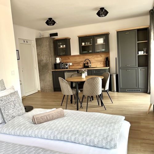 Apartament studio la parter cu 1 camera pentru 2 pers.