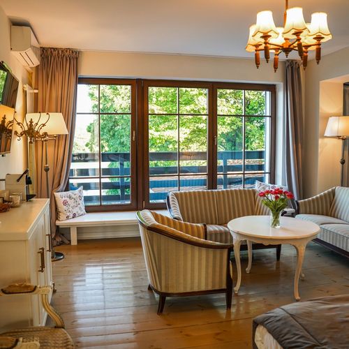 Apartament 2-osobowy z klimatyzacją z widokiem na jezioro z 1 pomieszczeniem sypialnianym