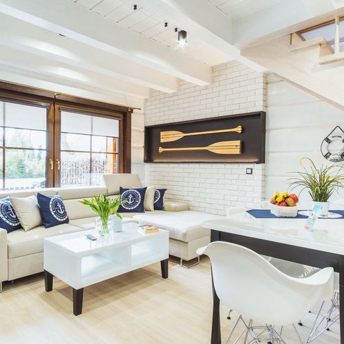 Domek drewniany 6-osobowy Przyjazny podróżom rodzinnym z widokiem na ogród (możliwa dostawka)