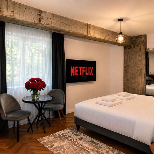 Apartament deluxe cu bucătărie proprie cu 1 camera pentru 2 pers.