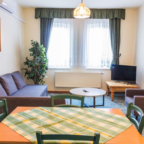 Apartament la parter cu vedere spre curte pentru 4 pers. (se inchirieaza doar integral) (se poate solicita pat suplimentar)
