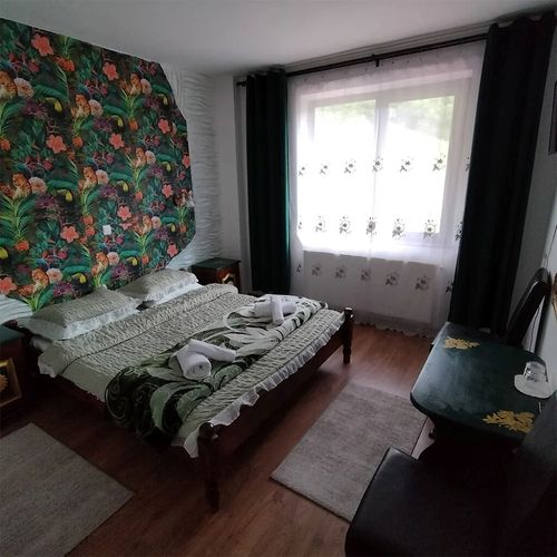 Camera dubla cu vedere spre râu cu vedere spre munte