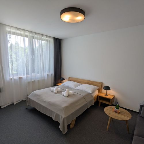 Apartament 2-osobowy na parterze z widokiem na ogród z 1 pomieszczeniem sypialnianym