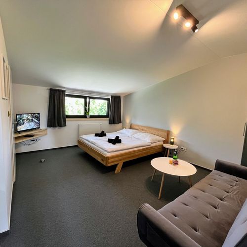Apartament 2-osobowy na piętrze z widokiem na ogród z 1 pomieszczeniem sypialnianym