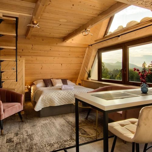 Apartament 2-osobowy na poddaszu z widokiem na góry z 1 pomieszczeniem sypialnianym