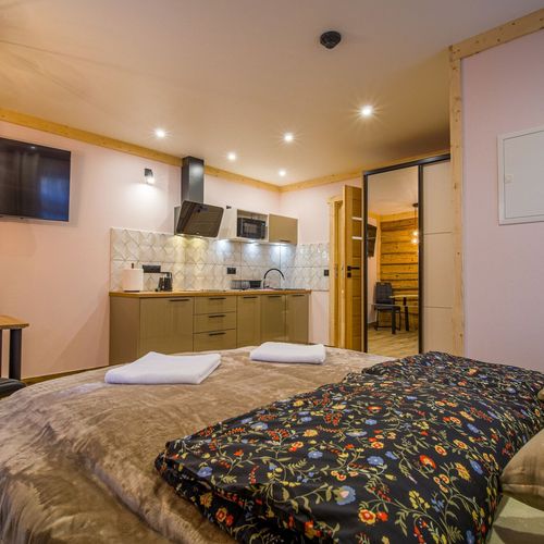 Apartament 2-osobowy na parterze z aneksem kuchennym z 1 pomieszczeniem sypialnianym