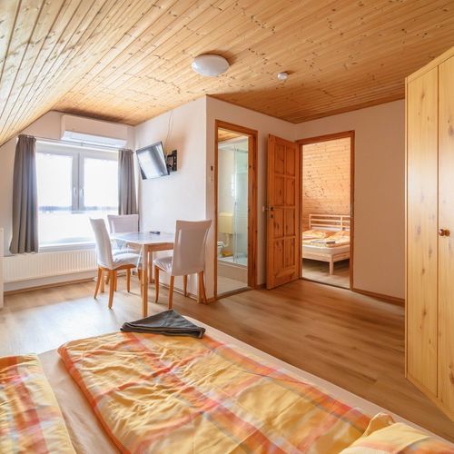 Apartament la mansardă cu aer condiționat cu 2 camere pentru 5 pers.