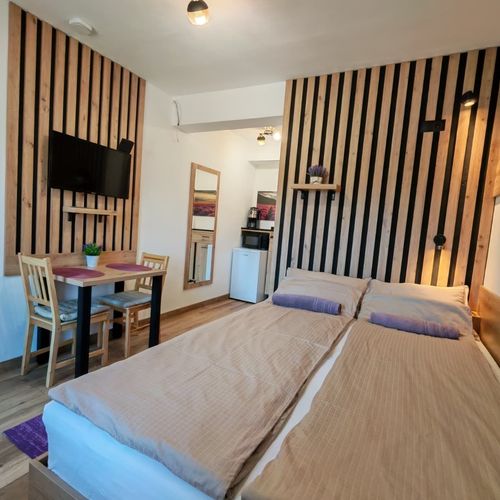 Apartament studio cu chicinetă proprie pentru 2 pers. (se inchirieaza doar integral) (se poate solicita pat suplimentar)