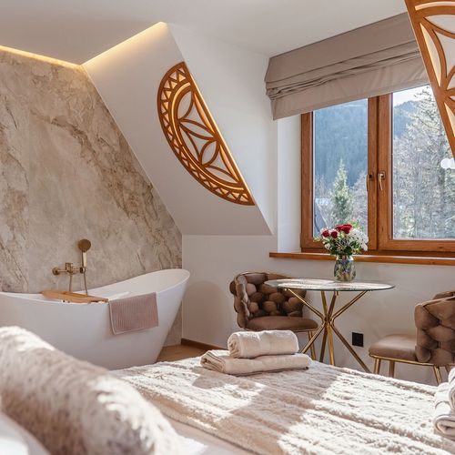 Apartament 2-osobowy z wanną z widokiem na góry z 1 pomieszczeniem sypialnianym
