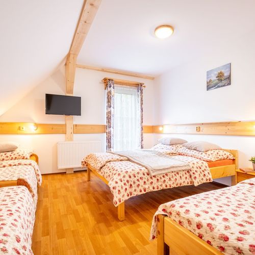 Apartament la parter cu vedere spre munte cu 1 camera pentru 5 pers.