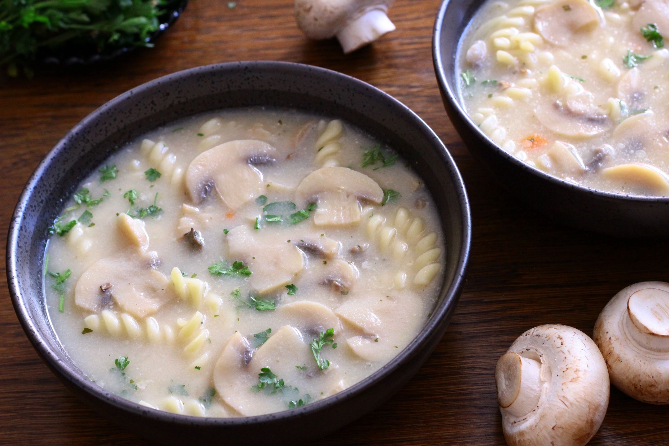 Quick comfort Mushroom soup ready in 15 minutes