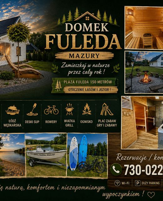 Domek Mazury Sauna Jacuzzi Gizycko Fuleda