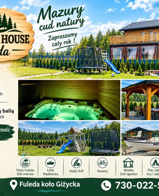 Domek Western House Giżycko Fuleda z Sauna i Jacuzzi