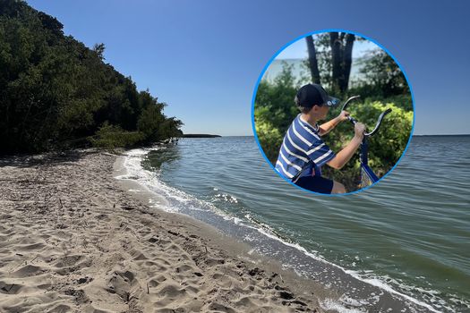 Wyprawa drezyną odbywa się do plaży przy głazie narzutowym Święty Kamień