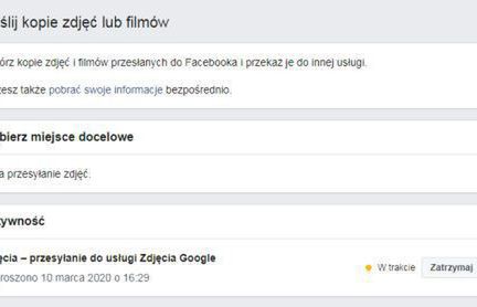 Facebook wprowadza w Polsce narzędzie Photo Transfer Tool. Łatwe wysyłanie zdjęć na konto Google