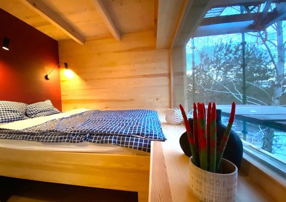 Bird Lodge z sauną nad jeziorem (6 osób) Janówko