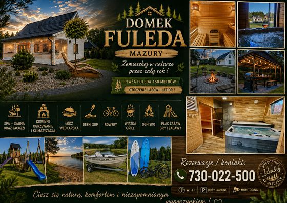 Domek Mazury Sauna Jacuzzi Gizycko Fuleda